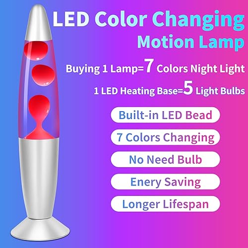 Miniatura 9 de Lámpara de movimiento líquido LED de 7 colores que cambian de color, luces nocturnas líquidas de 13 pulgadas para niños y adultos, decoración del