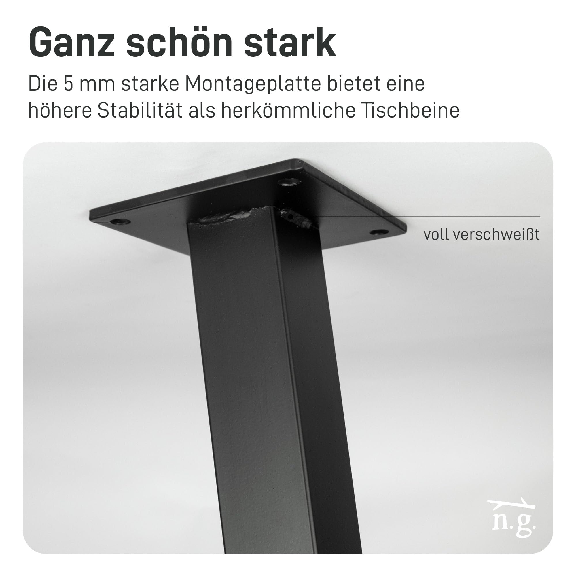 Natural Goods Berlin 4er Set Tischbeine Metall Standard Legs Höhe 72 cm schwarz/Möbelfüße Metall schräg 96° / Tischfüße für Esstisch, Schreibtisch, Couchtisch, Hocker, Sitzbank
