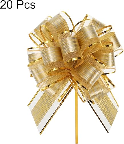 Miniatura 9 de MECCANIXITY 20 lazos grandes de 7 pulgadas para envolver regalos, cinta de organza color blanco crema para cestas de boda, regalos de fiesta de