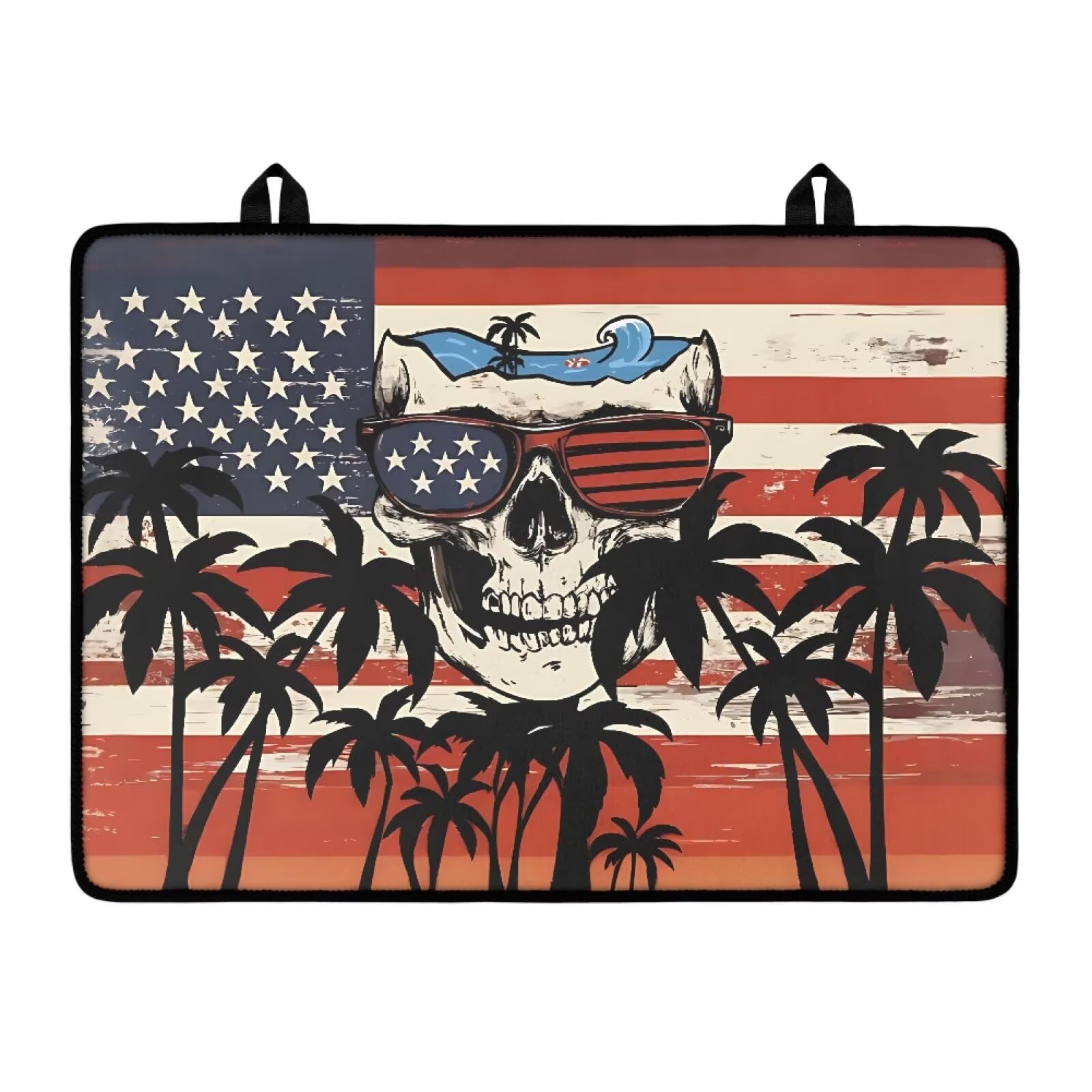Skull Palm Tree Fireproof Stove Top Covers for Electric Stove, Waterproof &amp; Heat Resistant Mat for Glass Top, Induction Cooktop Protector Home Kitchen Decor
