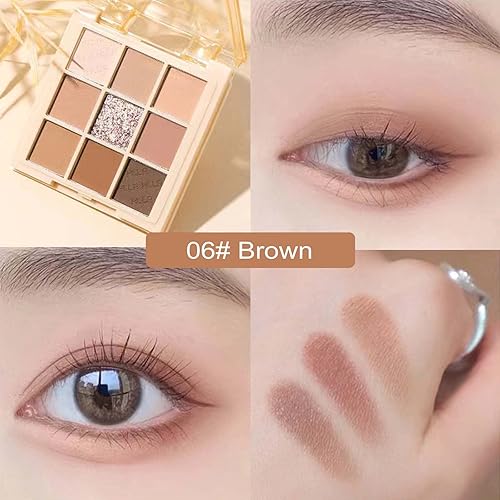Miniatura 8 de Paleta de sombras de ojos negro, plateado, gris, ahumado, 9 colores con purpurina mate, tono fresco, sombra de ojos ahumada, paletas de maquillaje