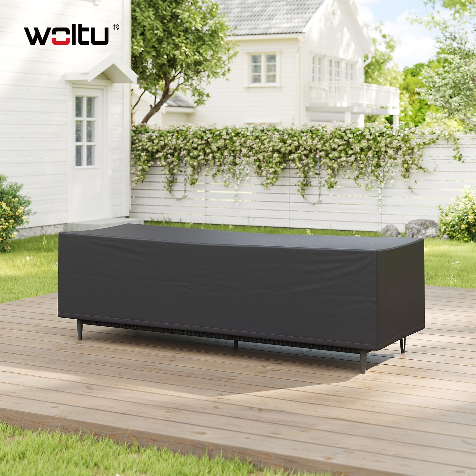 WOLTU Copertura Protettiva per Sedie, Sdraio da Esterno in Tessuto Oxford 600D, Copertura per Mobili da Giardino 218x77x55 cm Telo Anti-UV idrorepellente Resistente allo Strappo