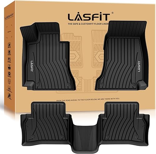 LASFIT Tapetes de elastómero termoplástico para 1a y 2a fila de asientos de auto, para todo tipo de clima