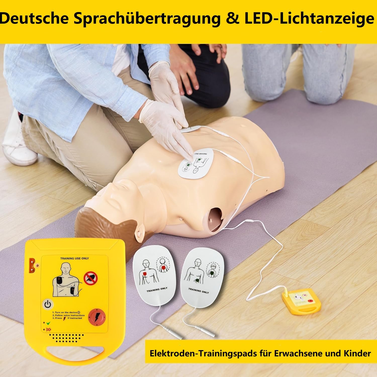 XFT Mini AED Trainingsgerät Deutsch (XFT-D0009) | AED Trainer, Erste Hilfe Lehrgerät, Mit CPR-Lehrgerät Maschine, Für Defibrillator-Auszubildende-Anfänger