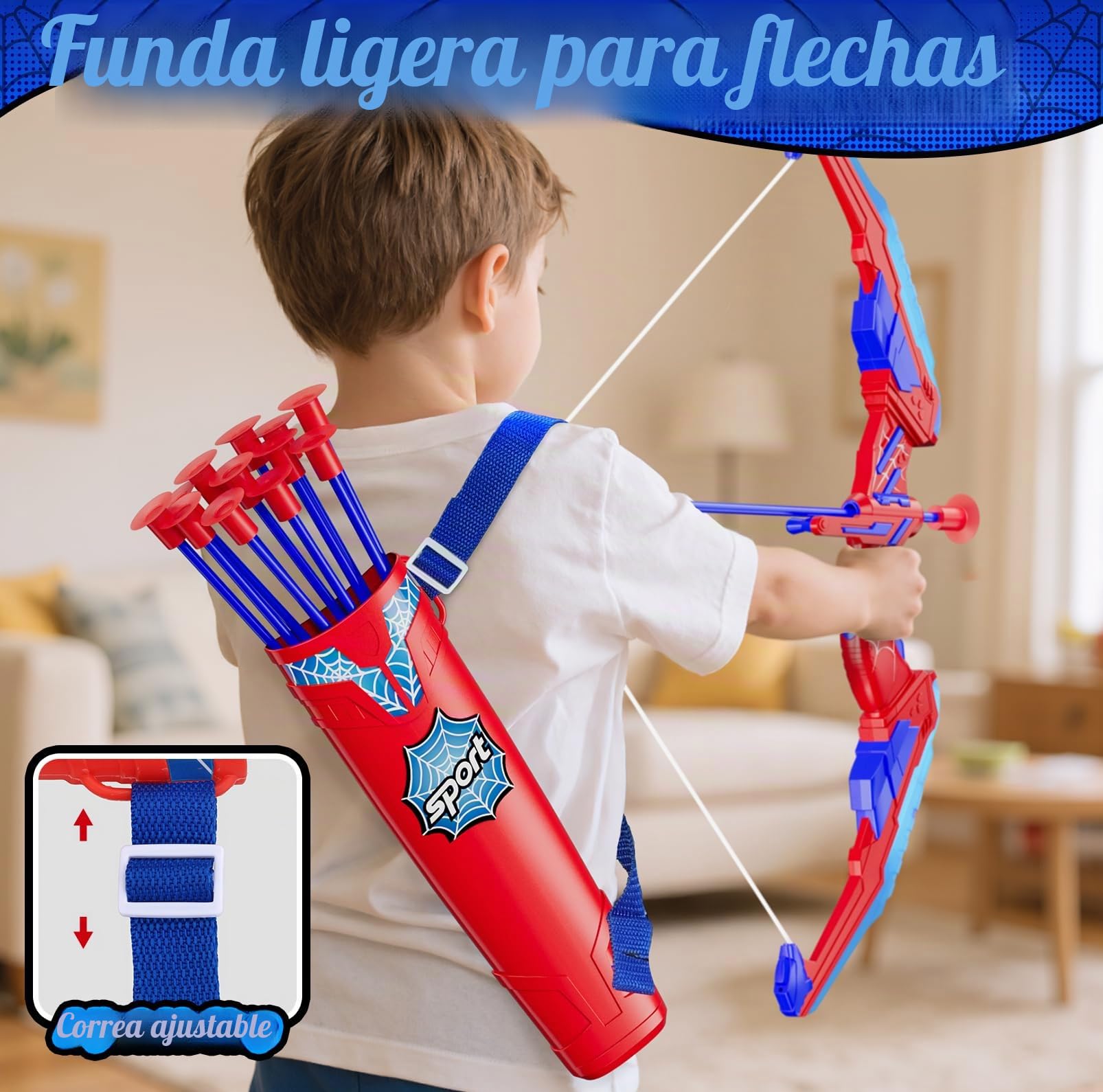 HYES Arco y Flechas para Niños, Juguetes de Tiro con Arco con Flechas de Ventosa, Objetivos Colgantes, Soporte de Flecha, Juguete Niños niñas Interior Exterior
