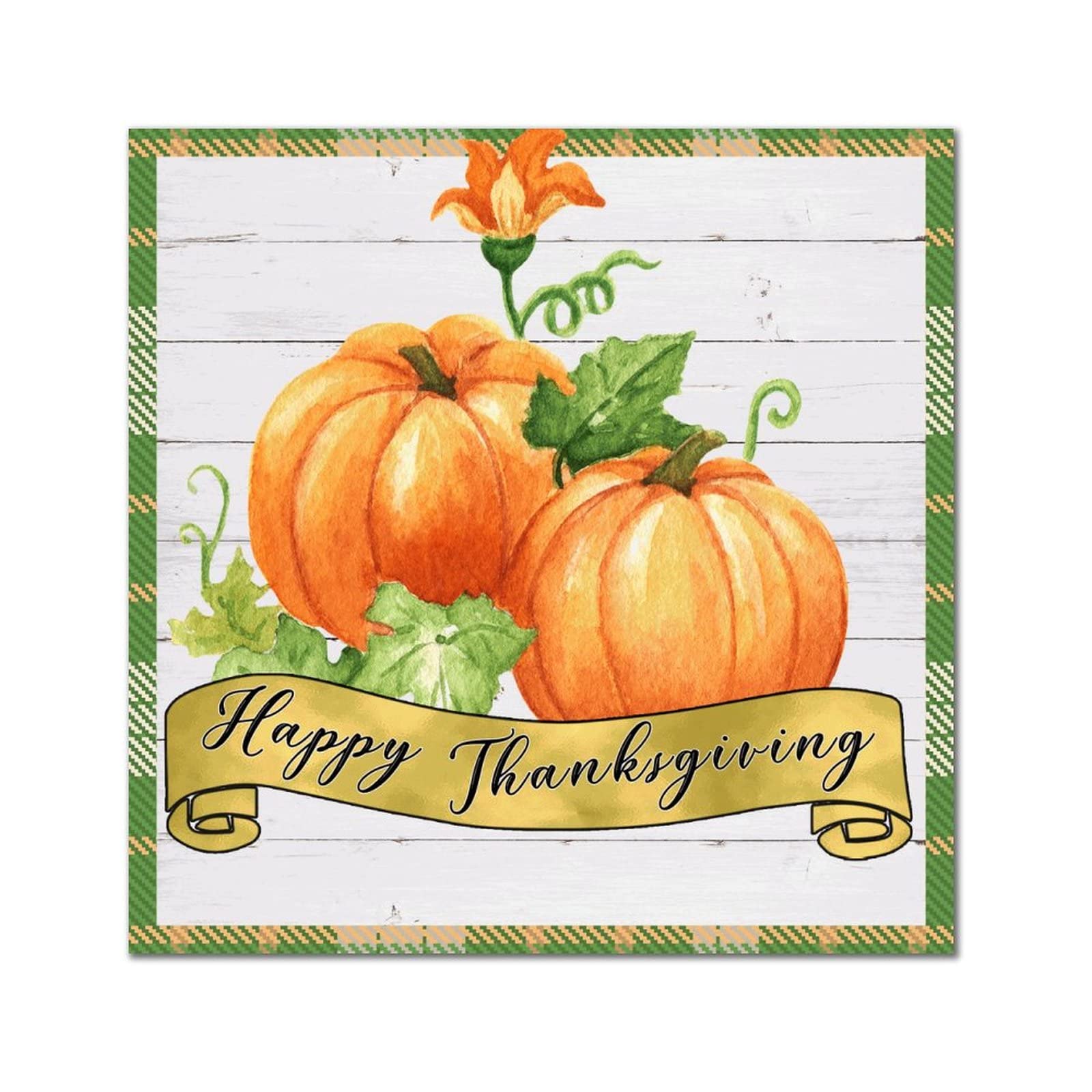 Panneau en bois Happy Thanksgiving plaque murale vintage déco porte d'entrée