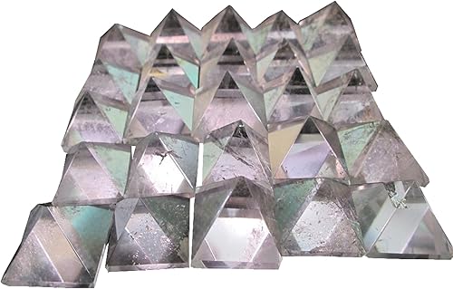 WholesaleGemShop Hermoso lote de 10 piezas de cristal transparente de cuarzo pirámides de cristal para curación Reiki Vaastu