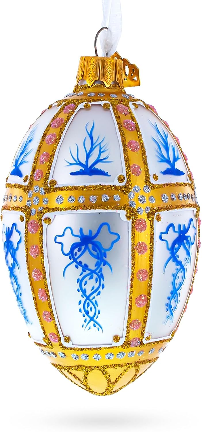 1899 Kelch 12 Panel Royal Egg Glass Ornament 4 Inches