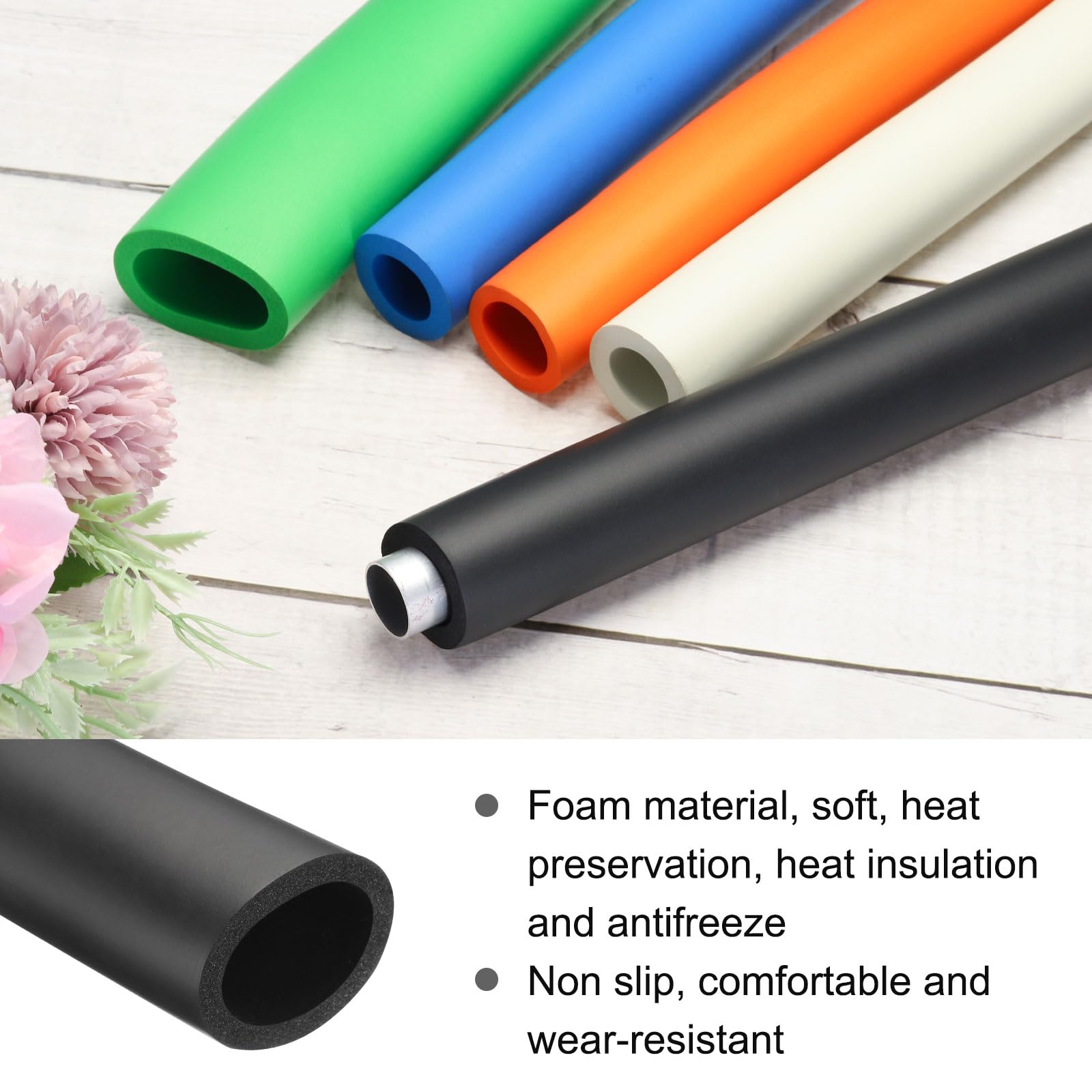 Rebower 36mm ID Pipe Insulation Tubing 6mm Thick Heat Preservation Foam Tube - Image 3