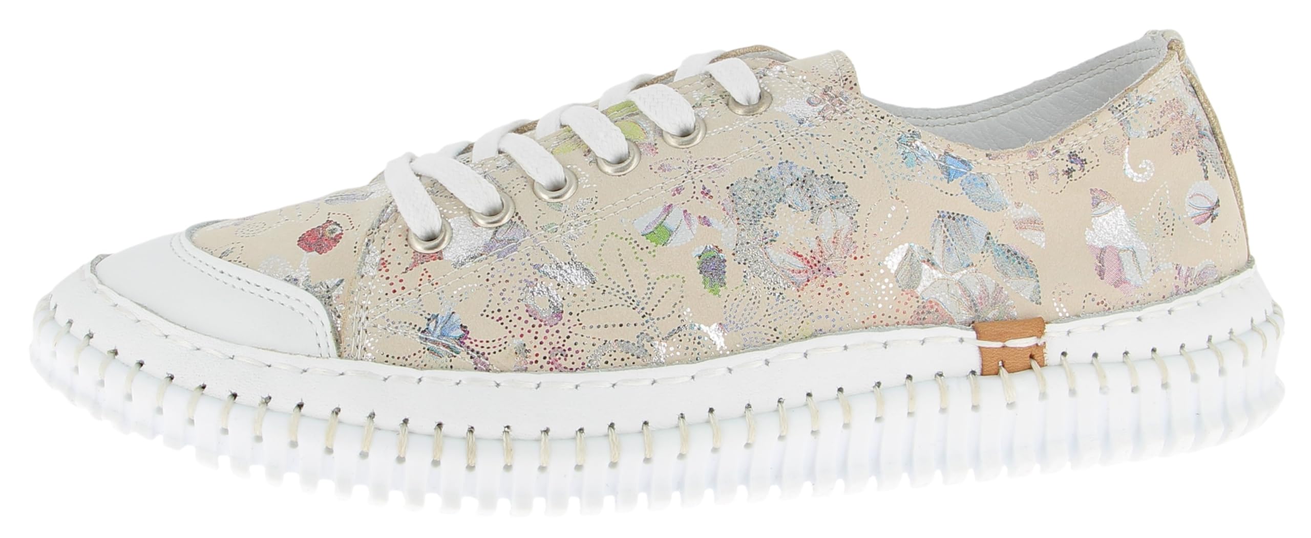 Andrea Conti Women's Low Top Trainers, Beige Combined, 40 EU, Beige Combined, 8 UK