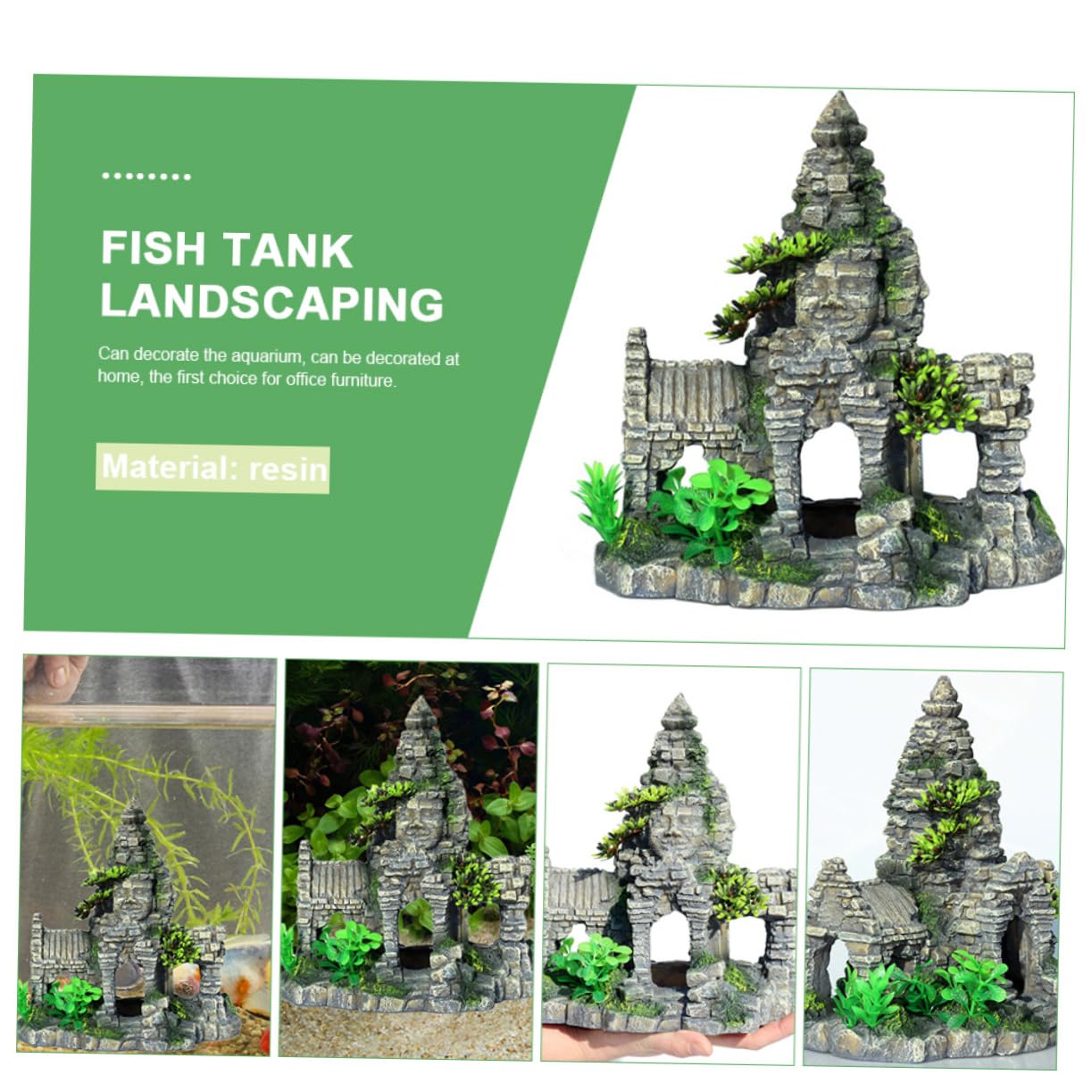 BESPORTBLE Decorazione Acquario Resina Four-Faced Buddha per Gamberetti, Elemento Funzionale per Freshwater, Ornamento Unico per Acquari