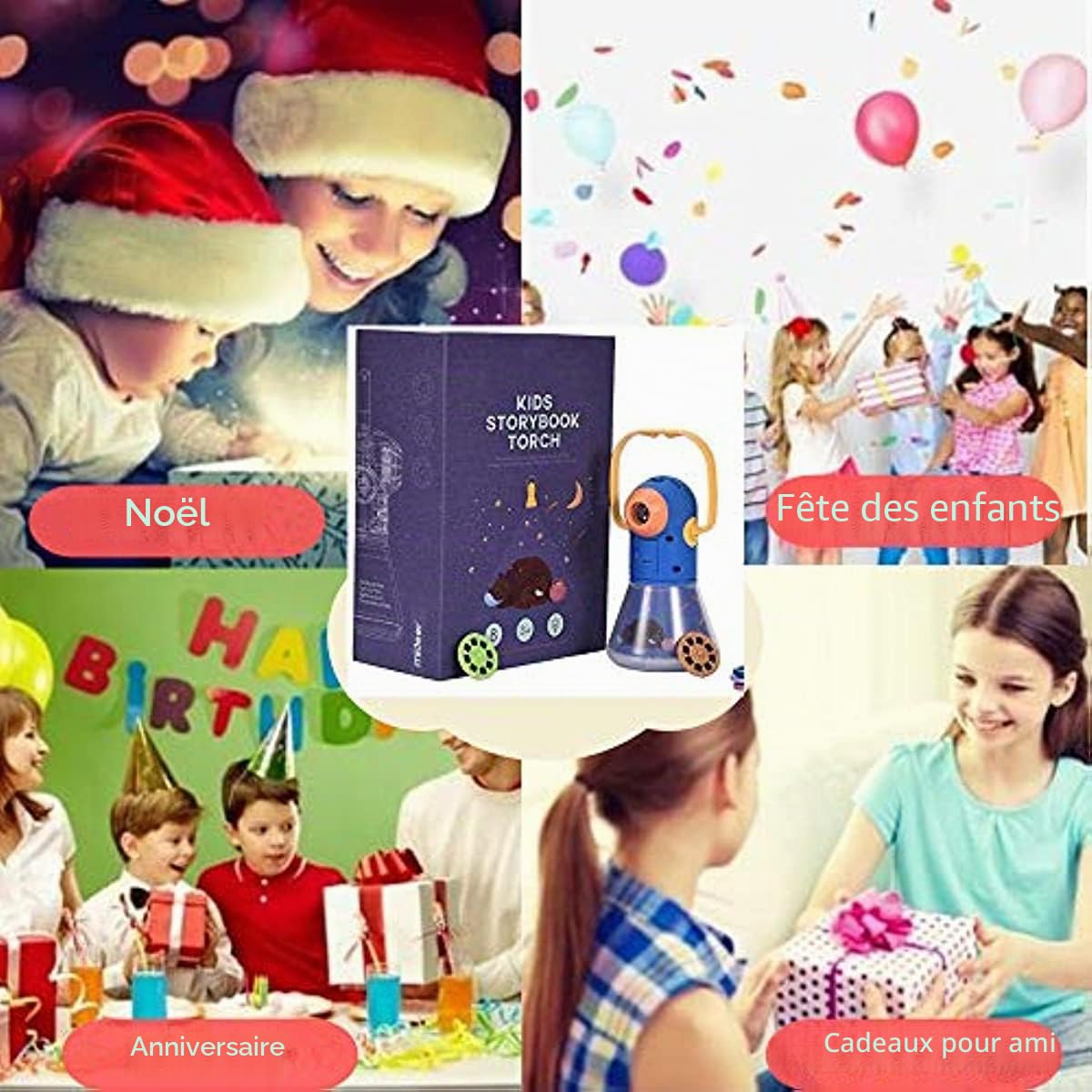 Projecteur d'histoires multifonctionnels pour Enfants, veilleuses, Jouet éducatif, Cadeaux pour garçons et Filles de 3 à 12 Ans