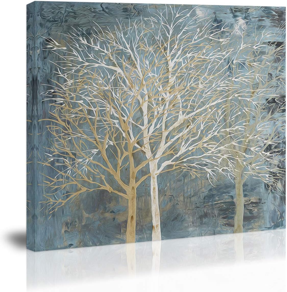Blue White Abstract Tree Wall Art Decor Canvas Painting Kitchen Prints