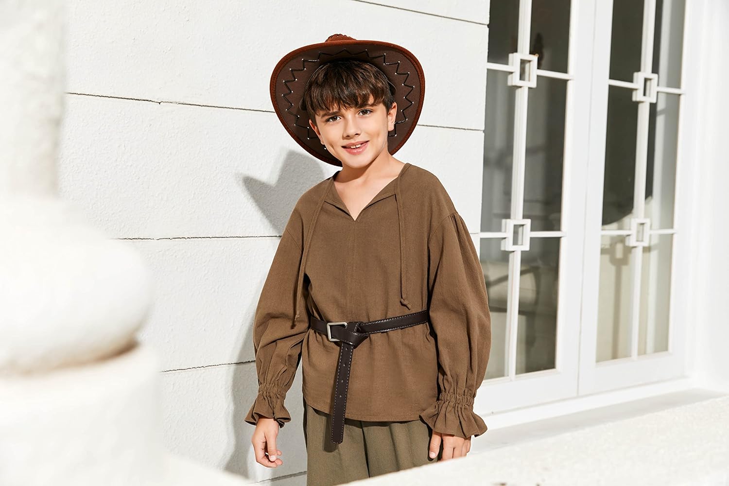 Bbalizko Boys Medieval Pirate Costume Shirt Kids Medieval Renaissance Ruffled Long Sleeve Halloween Scottish Jacobite Tops - Image 5