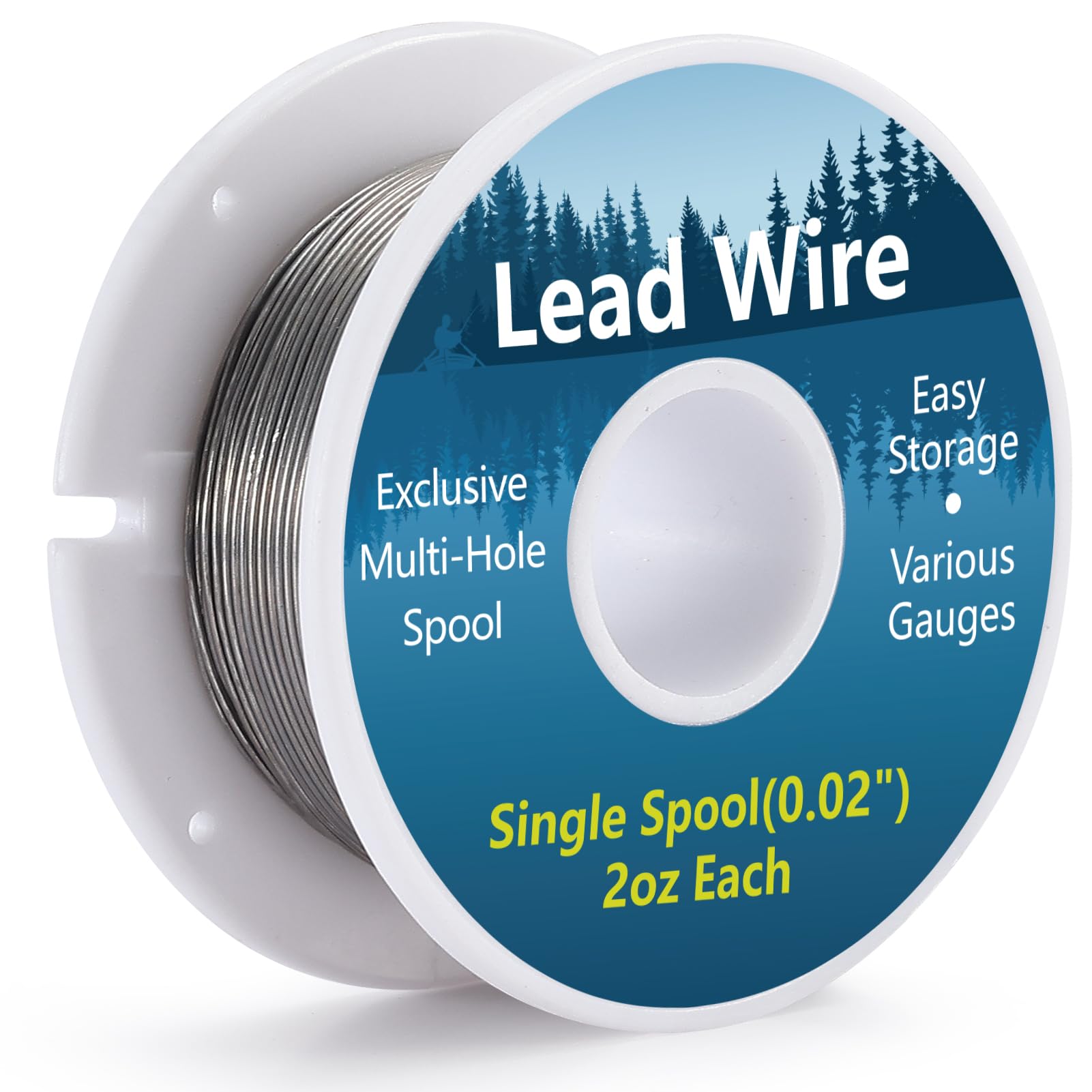 Lead Wire for Fly Tying, 2 oz Spools (0.020", 0.030", 0.040" Available), Single Spools with Exclusive Hole Pattern Reel, Fly Tying Equipment, Soft Lead Wire Materials, Fishing Weight Thread Supplies