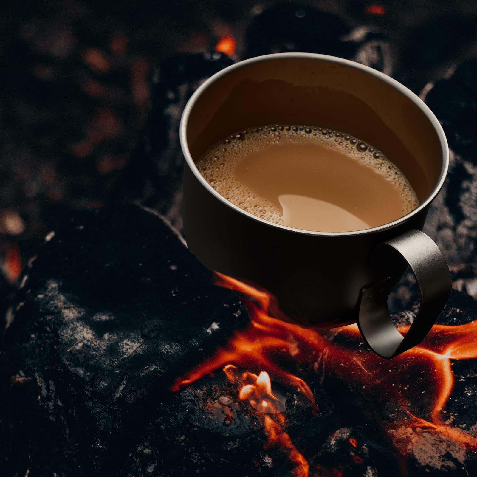 500 ml tytanowy kubek kempingowy z solidnym sztywnym uchwytem tytanowy kubek na wodę herbatę kawę na podróż z plecakiem kemping piknik wędrówki na świeżym powietrzu