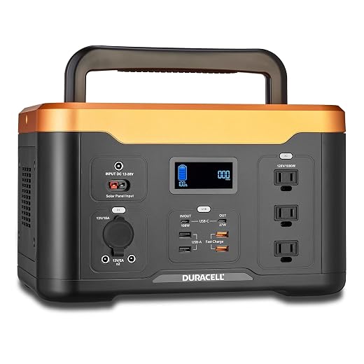 Duracell Portable Power Station 500W (515Wh/120V) Lithium Battery Backup Portable Solar Generator (Solar Panel Sold Separately) for Power Outages, Home Emergency Kits, Camping, Backyard, and Outdoor