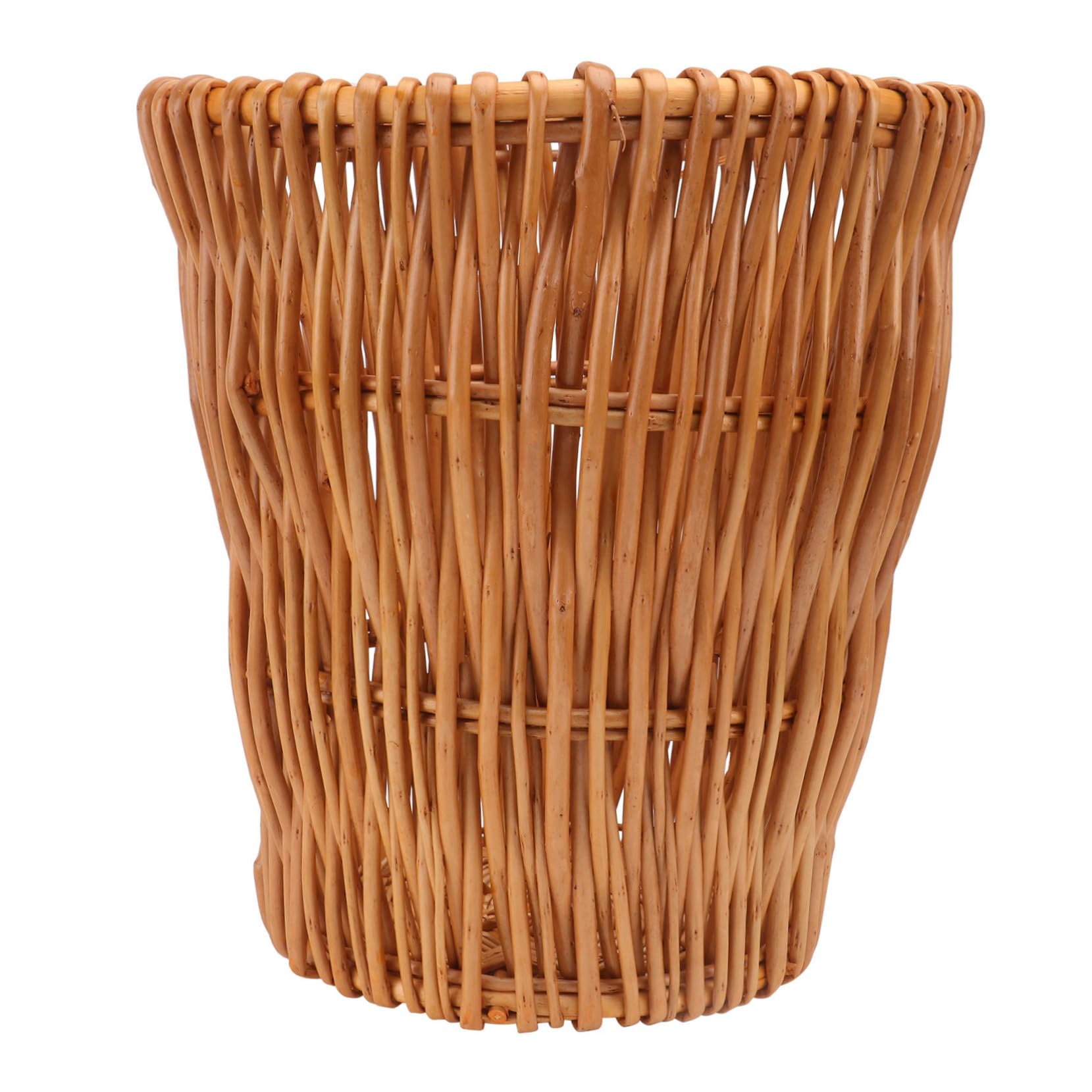 Cestino Rattan Naturale Contenitore Multifunzionale per Rifiuti e Organizzazione Camera Design Compatto e
