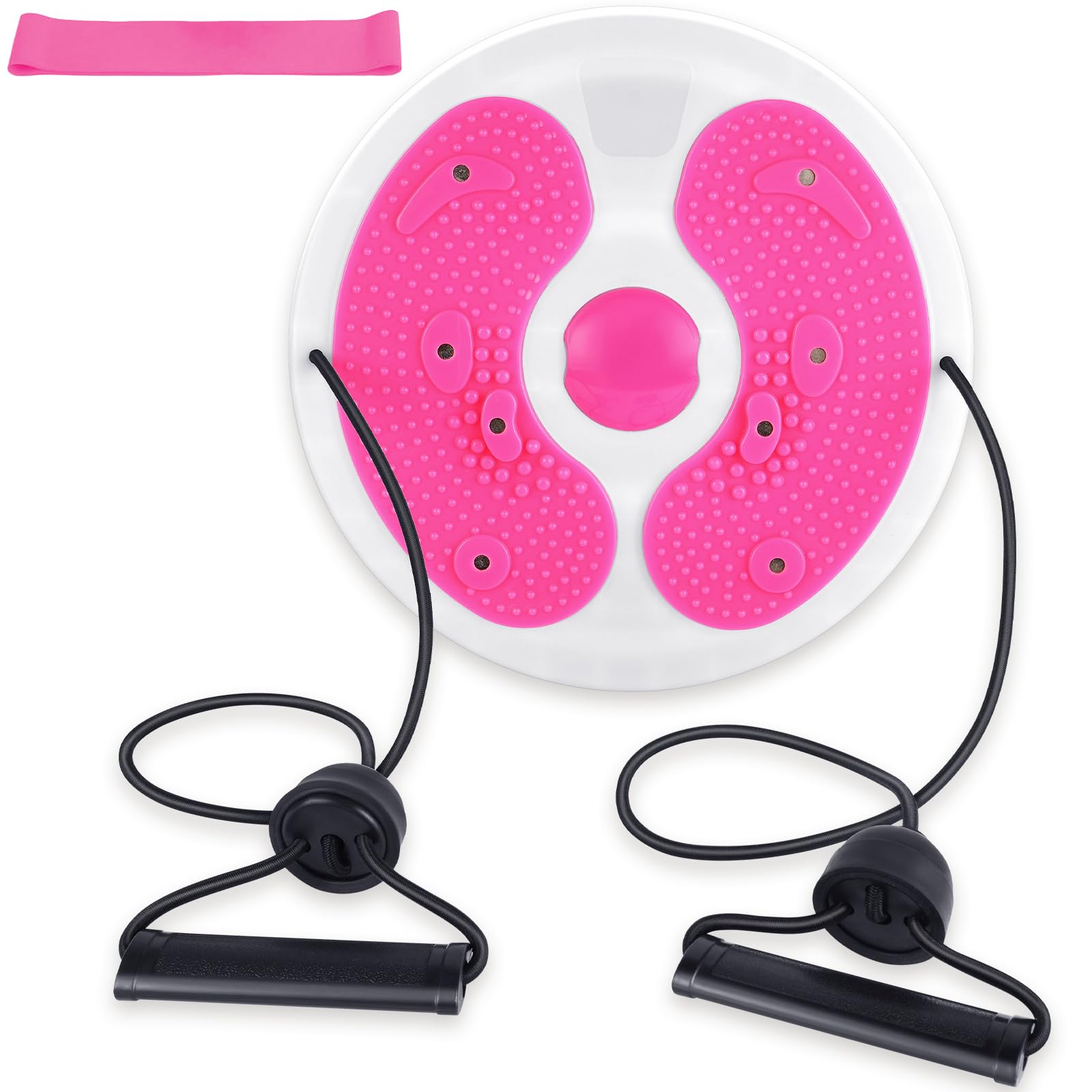 flintronic Twist Cintura Torsión Disc,Fitness Disco Torsión con Correa de Mano, Board Cintura para Adelgazar Fitness para Entrenamiento en Casa con Bandas de Resistencia y Masaje de Pies