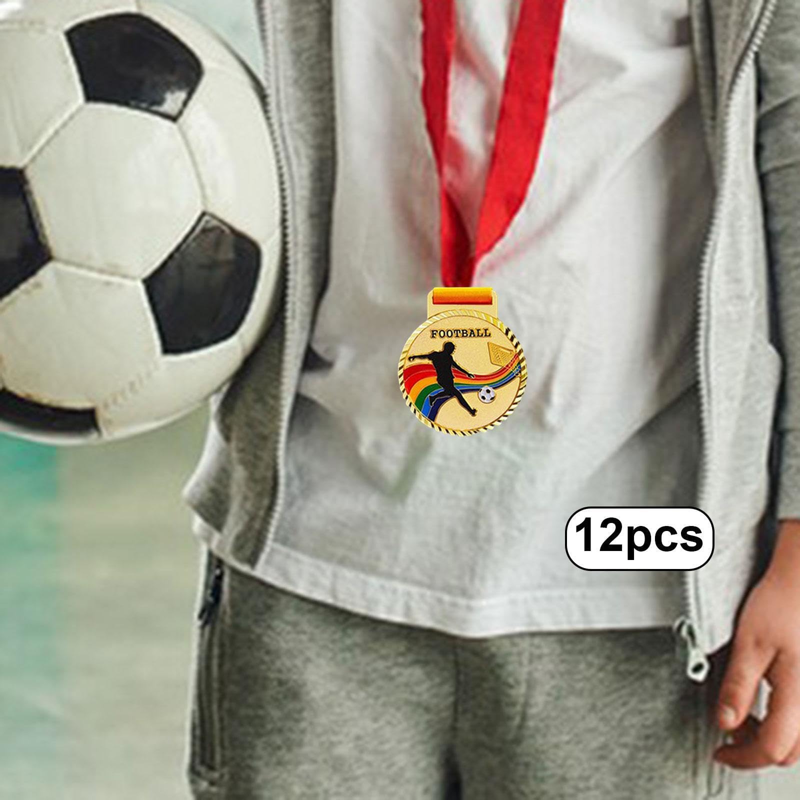 Medallas de ganador para niños en eventos deportivos. Medallas de fútbol para en partidos de fútbol. para honrar a jugadores y equipos destacados.