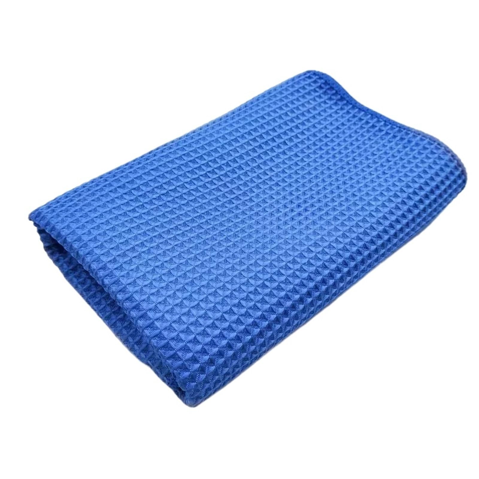 GMEqfhpOPS 2PC Car Wash Towel Glass Cleaning Water Drying Microfiber Window Clean Wipe Auto Detailing Waffle Weave for Kitchen Bath Towels Bath(Blue)