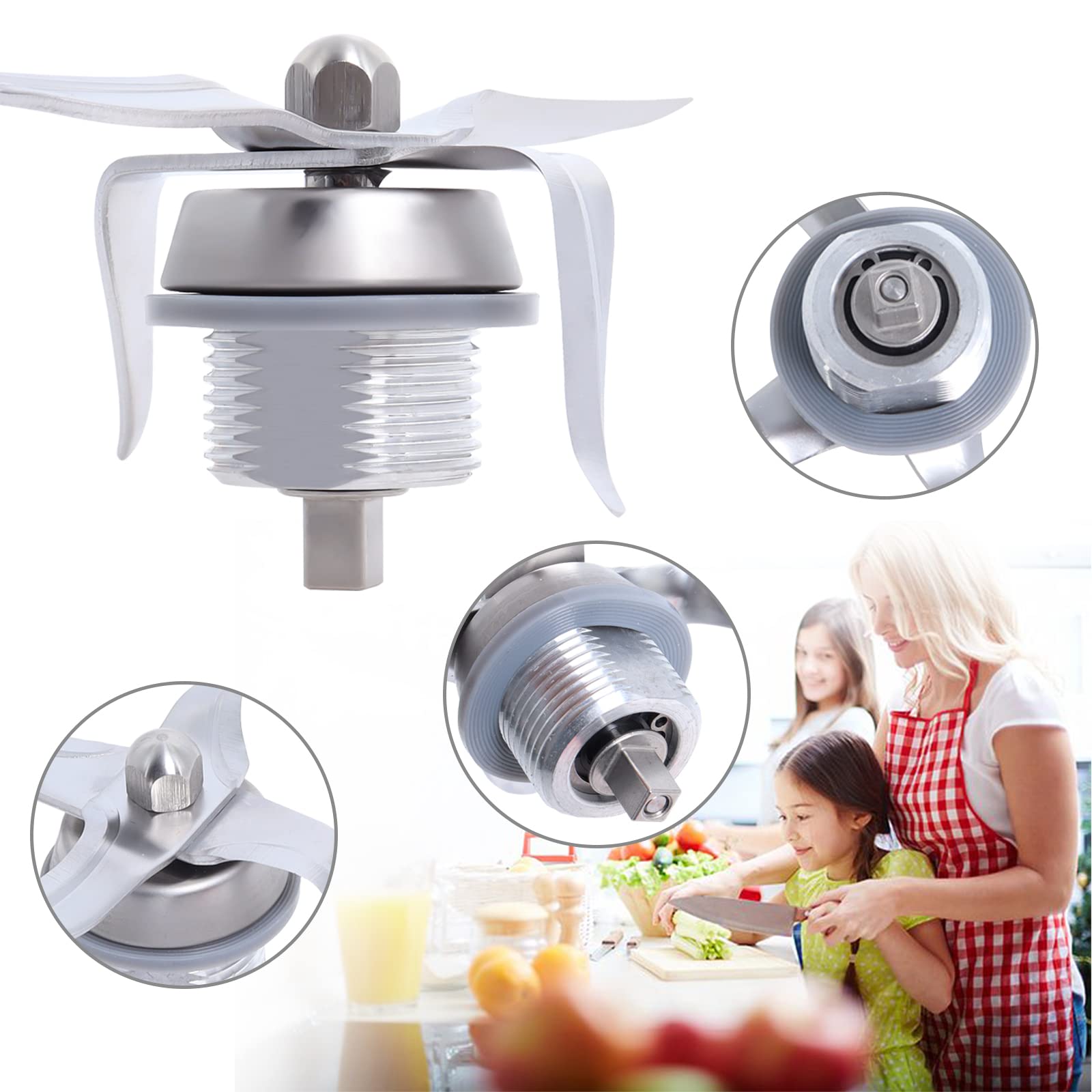 Cuchilla Repuesto Thermomix Tm5 Tm6 Acero Inoxidable Cuchilla Recambio Vorwerk Thermomix TM5/TM6 2 Juntas - Acero Inoxidable, Fácil Limpieza, Incluye Junta Extra Repuesto Cuchilla Vorwerk Acero Inox