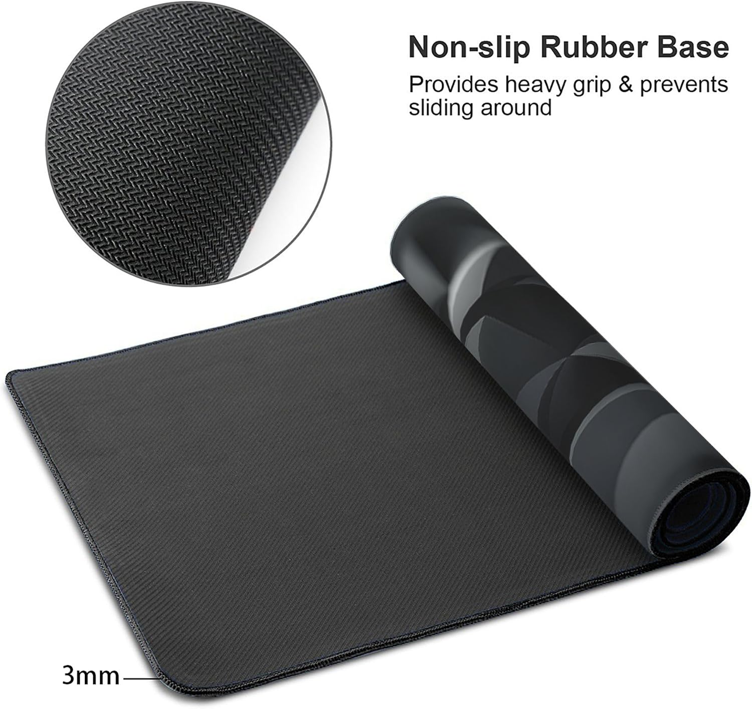 Large Mouse pad, XXL Gaming Keyboard pad, Dark Gray Geometric Pattern, Water-Resistant and Slip-Resistant, Suitable for Gaming and Office use, Laptop Computer Table Protection pad, 35.4 x 15.7 inches image 3