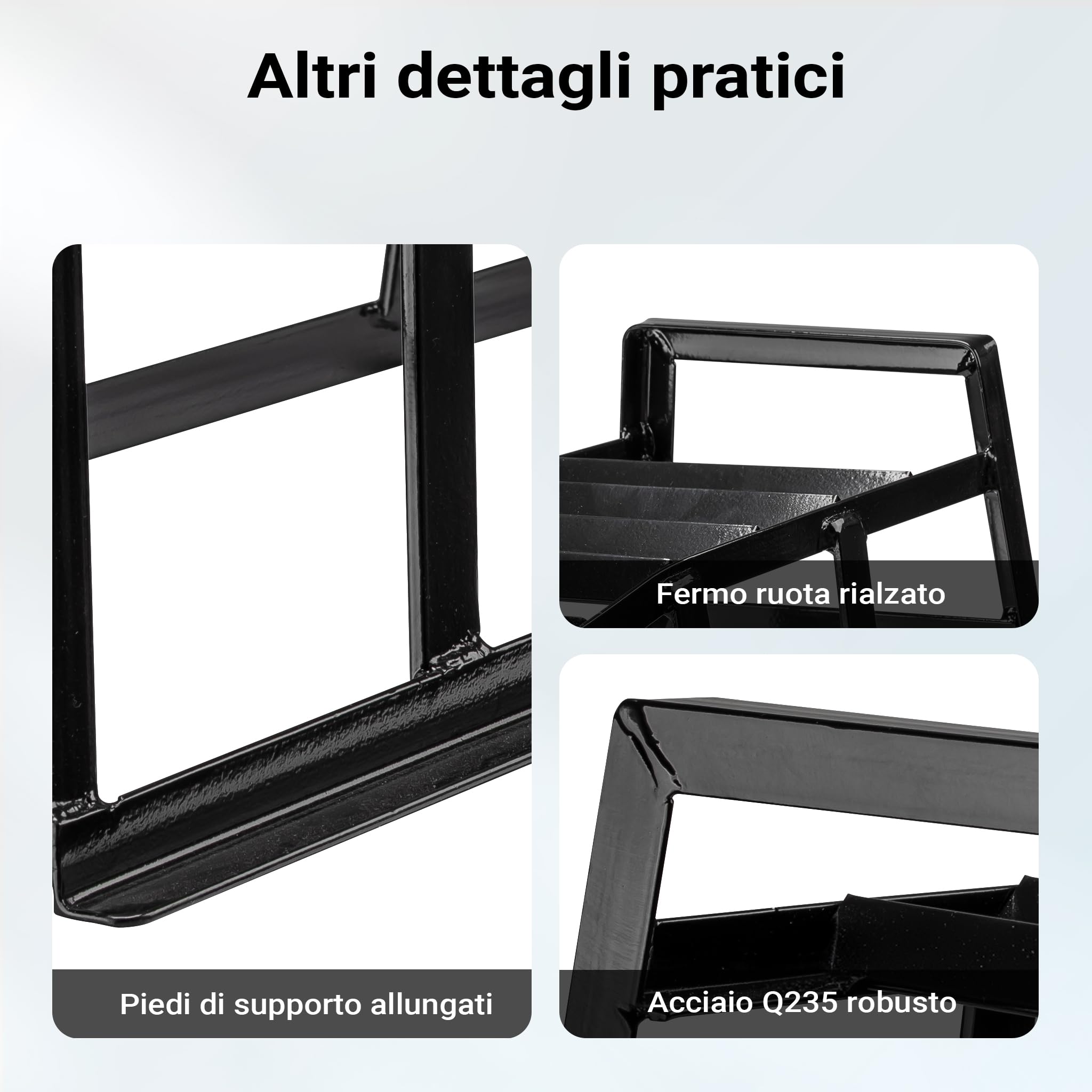 Wiltec 2x Rampe auto con portata fino a 2 t per coppia, 905x295x278 mm, pedana sollevamento auto, rampe di sollevamento in acciaio