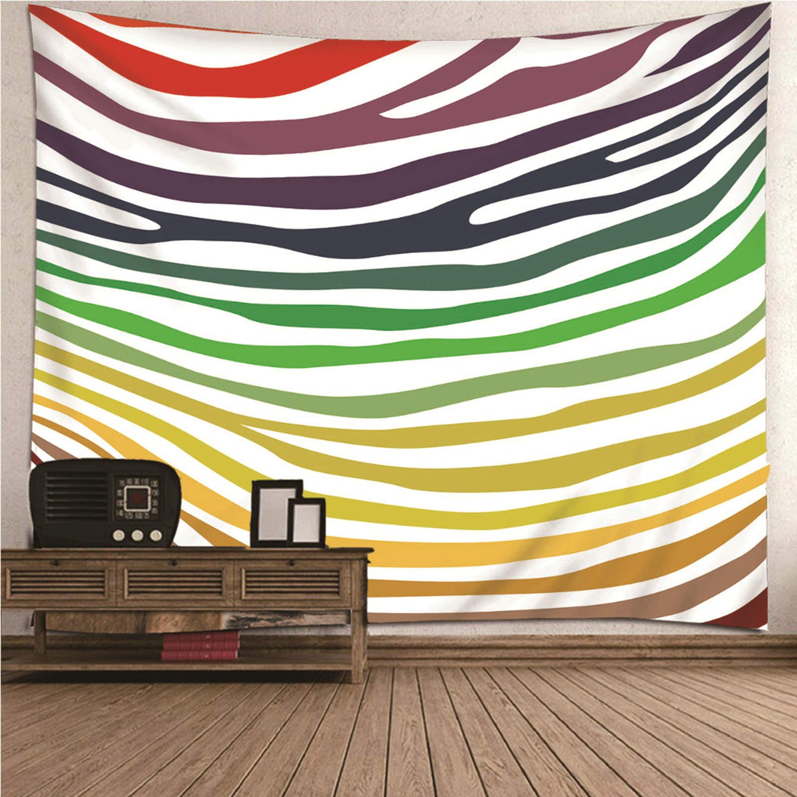 Tapiz de pared para salón con rayas de colores, dale vida a tu zona de lectura, 150x130 cm 7