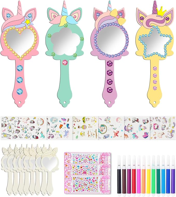 Kit De 10 Miroirs De Princesse En Bois à Décorer – DIY Et Peinture – Cadeau Anniversaire
