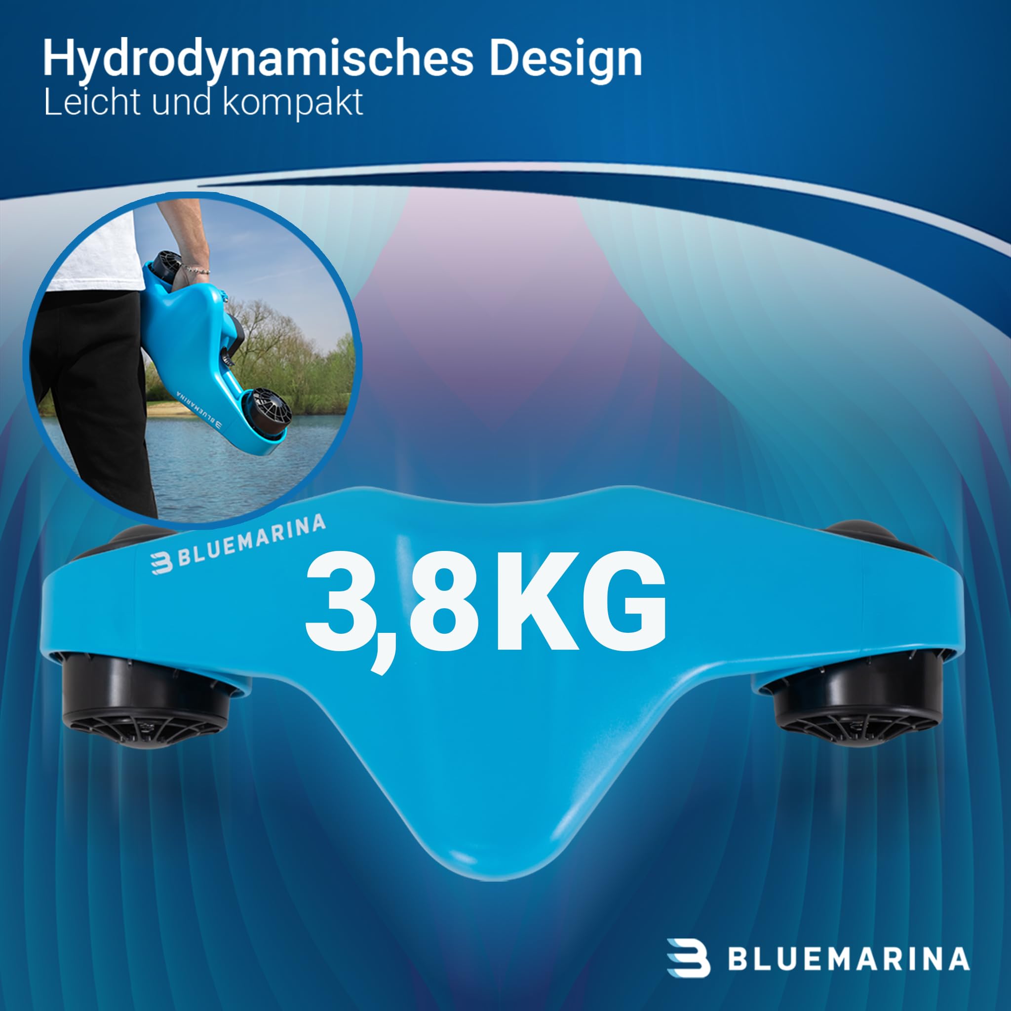 Bluemarina Orca scooter de plongée sous-marin 2 moteurs 500W 3 vitesses 30 mètres