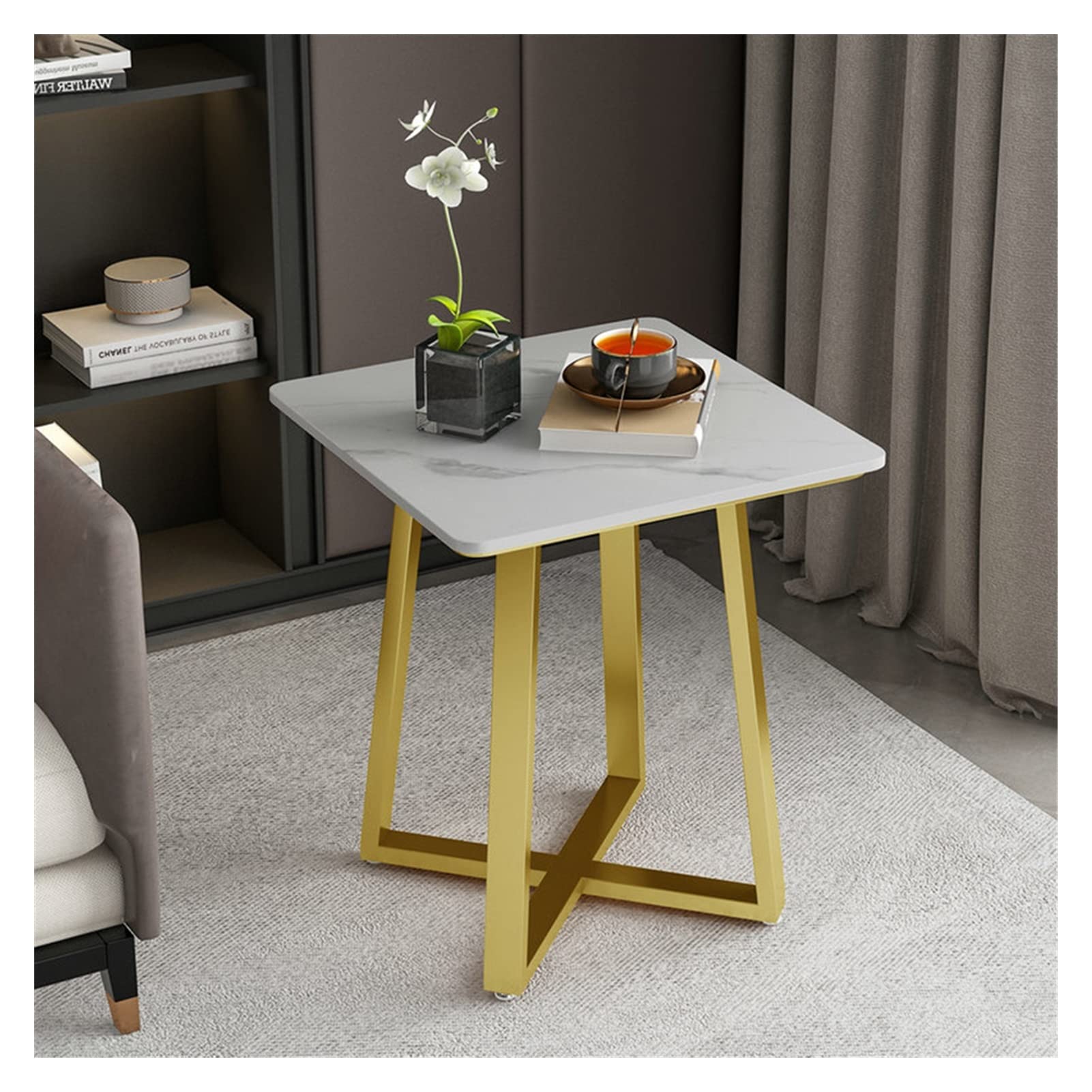Table d'appoint WolFum table basse de salon noire et métal