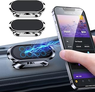 حامل موبايل مغناطيسي للسيارة من اندرويس، قابل للتعديل والتدوير بزاوية 360 درجة، مناسب لتابلوه السيارة، من قطعتين