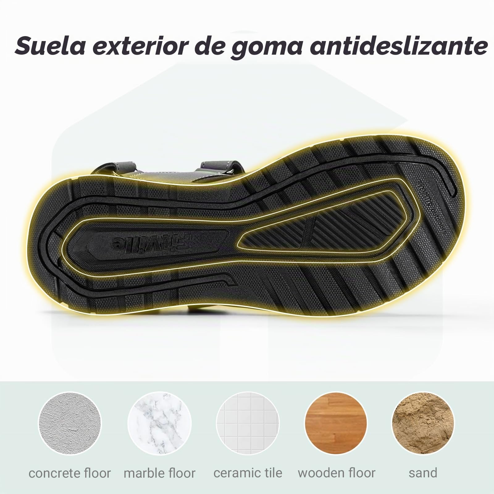 FitVille Sandalias Deportivas Hombre Anchas - Sandalias de Exterior con Cierre de Contacto Antideslizantes Ligeras Zapatos de Trekking Transpirables para Verano