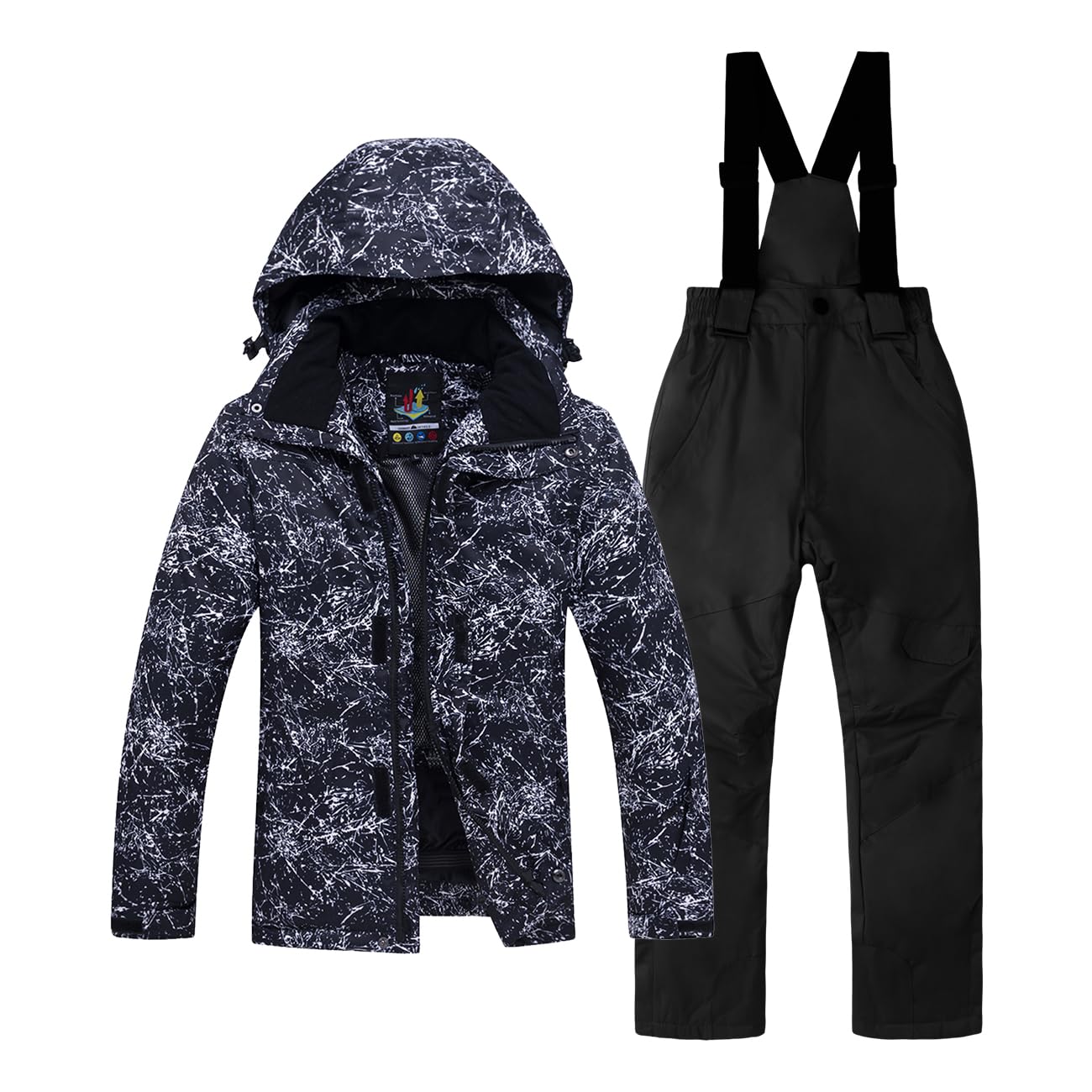kids snowsuit ski suit pants jacket waterproof snowbibs for boys girls raincoat