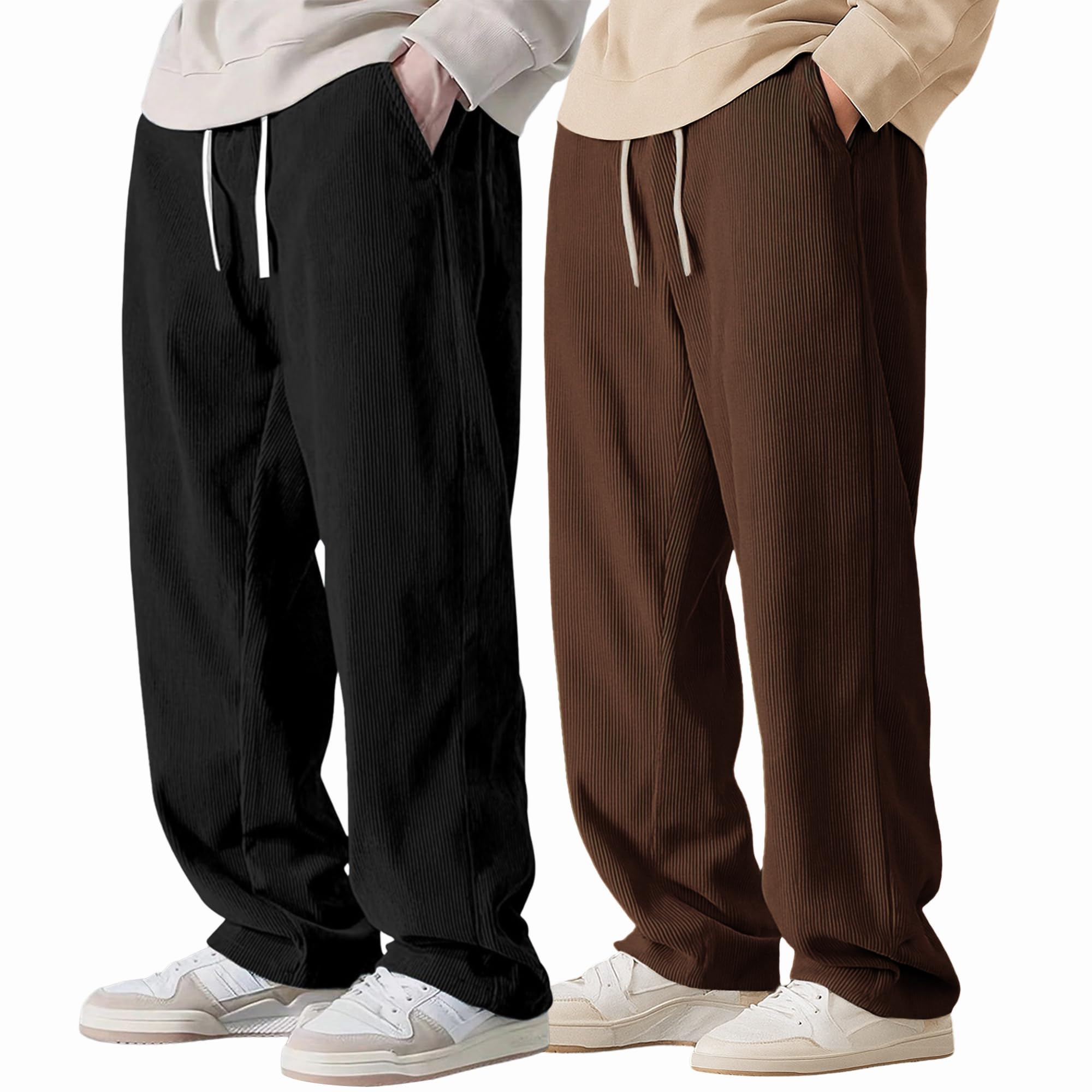 preneum Men Mid Rise Poly Cotton Loose Fit Trouser || Korean Style Travel & Lounge Wear with Pockets (Available in Plus Size)-picture-24