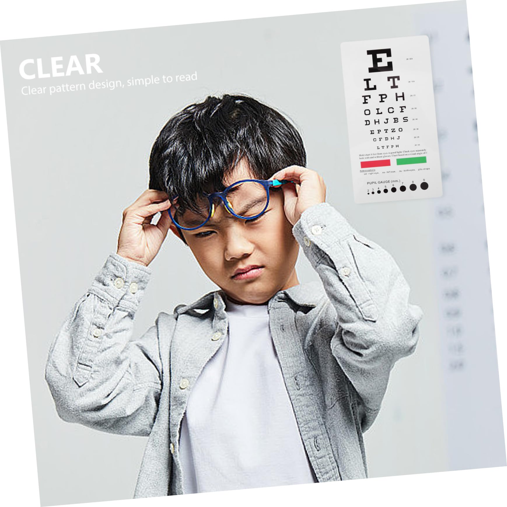 MUCKLILY Double-Sided Plastic Portable Vision Chart Easy to Read Eye Exam Chart for Wall Snellen Eyechart