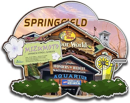 Imán de madera para nevera de Springfield Missouri, Estados Unidos, 3D, monumentos de viaje, coleccionables, recuerdos, decoración hecha a mano