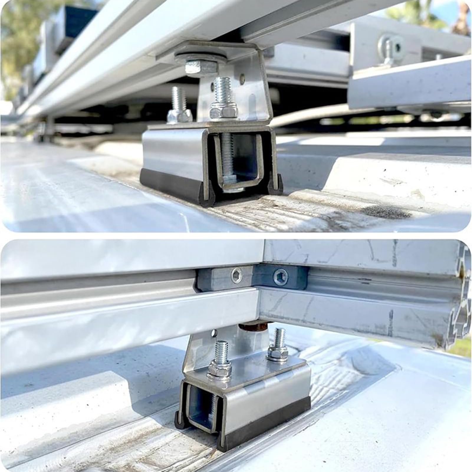 Montaje Para Paneles Solares En Techo, 4X Soportes Fotovoltaicos, Estructura De Acero Inoxidable Para Techos De Caravanas, Embarcaciones, Remolques Y Camping