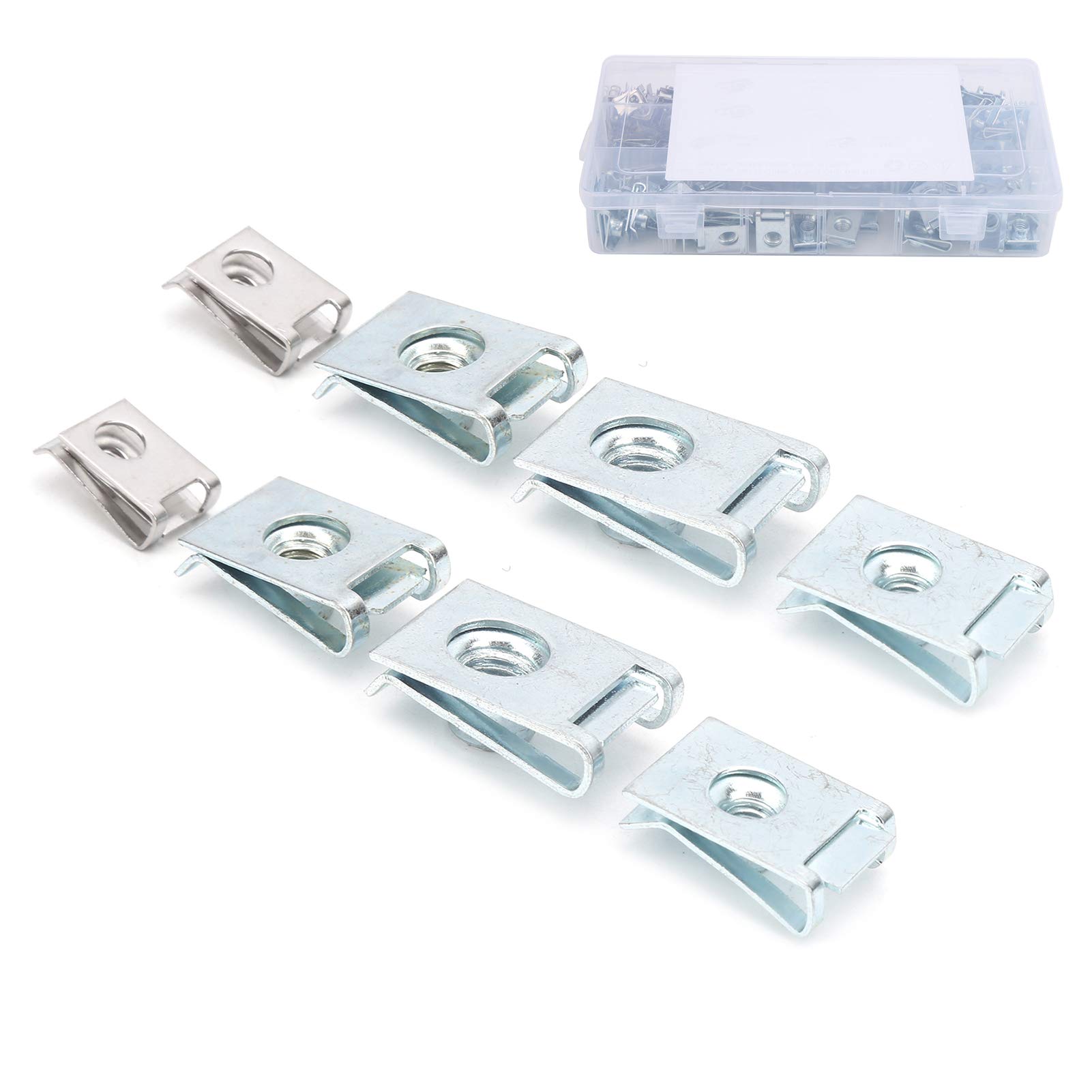 Nakrętki U Spire Clip Steel Speed ​​​​Fasterens 160 szt. Klipy U Nakrętka Kominowa 304 Zapięcie ze Stali Nierdzewnej M4 M5 M6 M8 do Motocykla Samochodowego