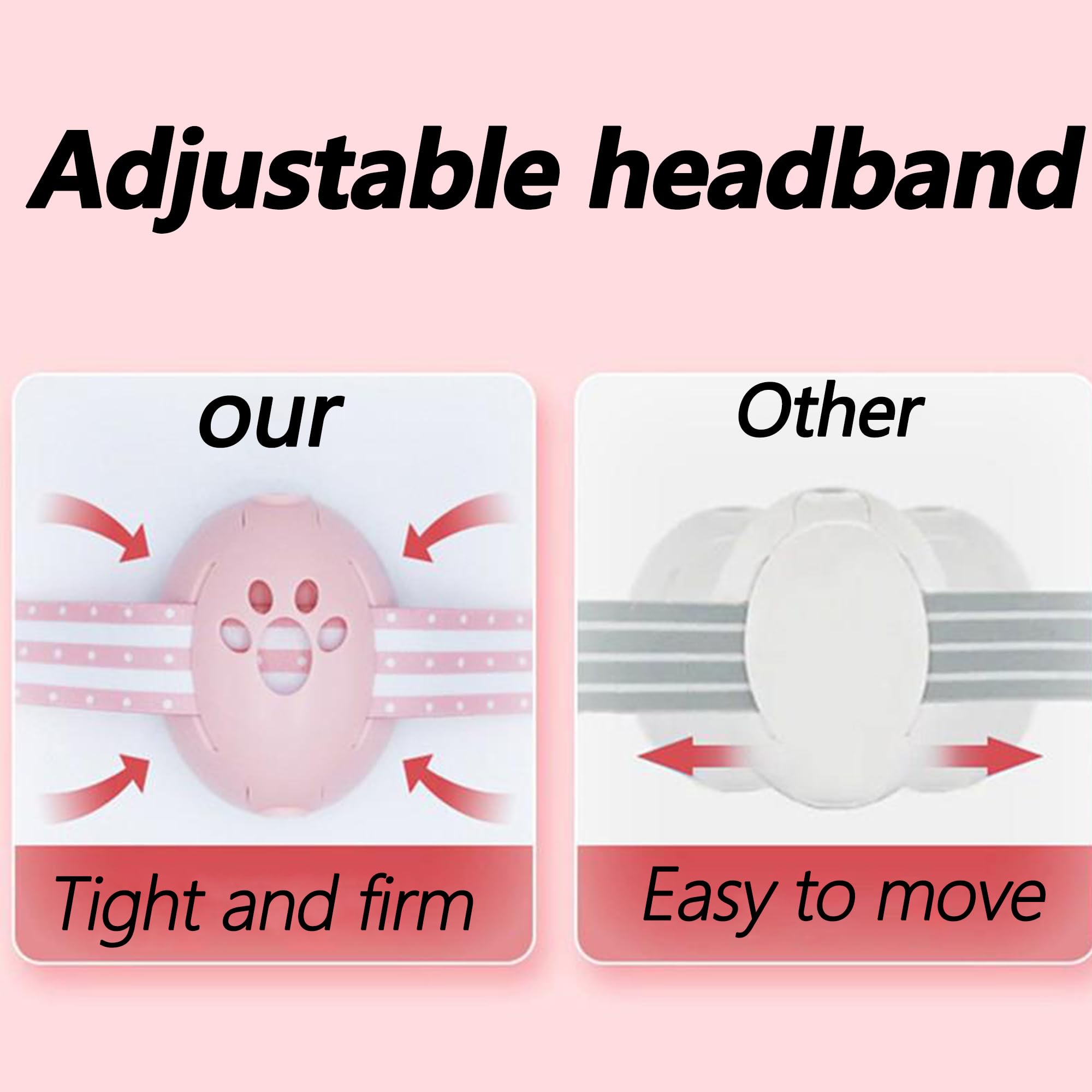 2 in 1 Cuffie Neonato Antirumore, 25db Caschi Antirumore Per Bambini-Cuffie Antirumore Per Bambini 0-4 Anni, Protettori Acustici Per Neonati, Antiscivolo E Antistress, Rosa