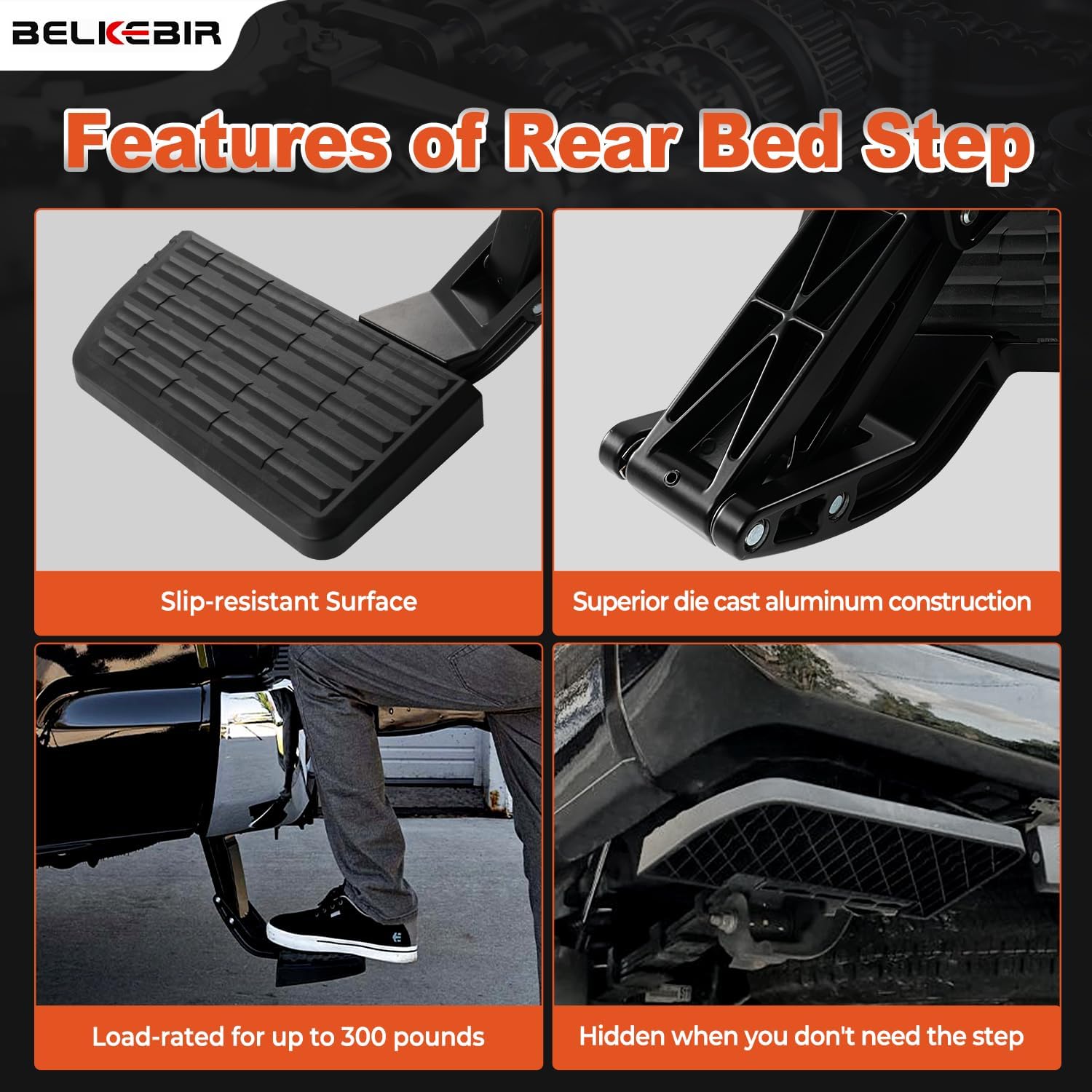 Bed Step, Rear Truck Folding Retractable Bumper Tailgate Step Compatible with 2014 2015 2016 2017 2018 2019 2020 2021 Toyota Tundra Replaces PT392-34140 75316-01A