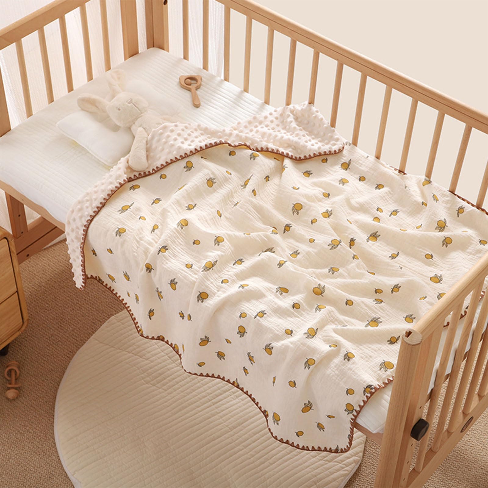 Coperta per neonati e bambini, morbida, in mussola di cotone, traspirante, per allattamento, 100 x 140 cm