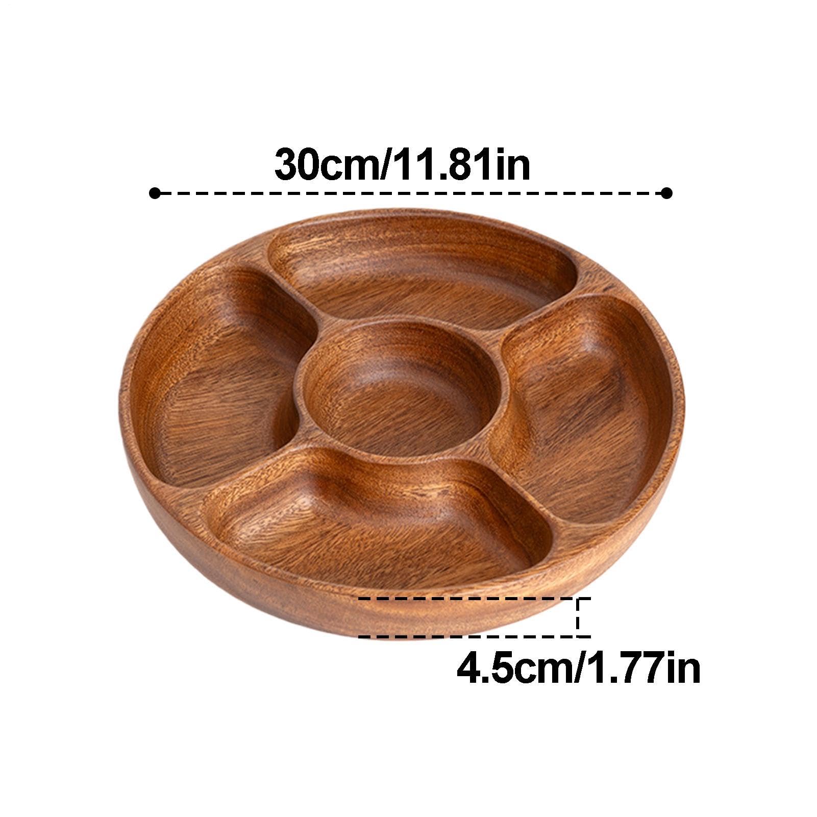 Serviertablett mit 5 Fächern, festliche Platte, dekoratives Tablett | Holz Tablett Für Snacks, Charcuterie, Dessert, Süßigkeiten, Vorspeisen, Frühstück, , Küche, Esszimmer, Wohnzimmer,