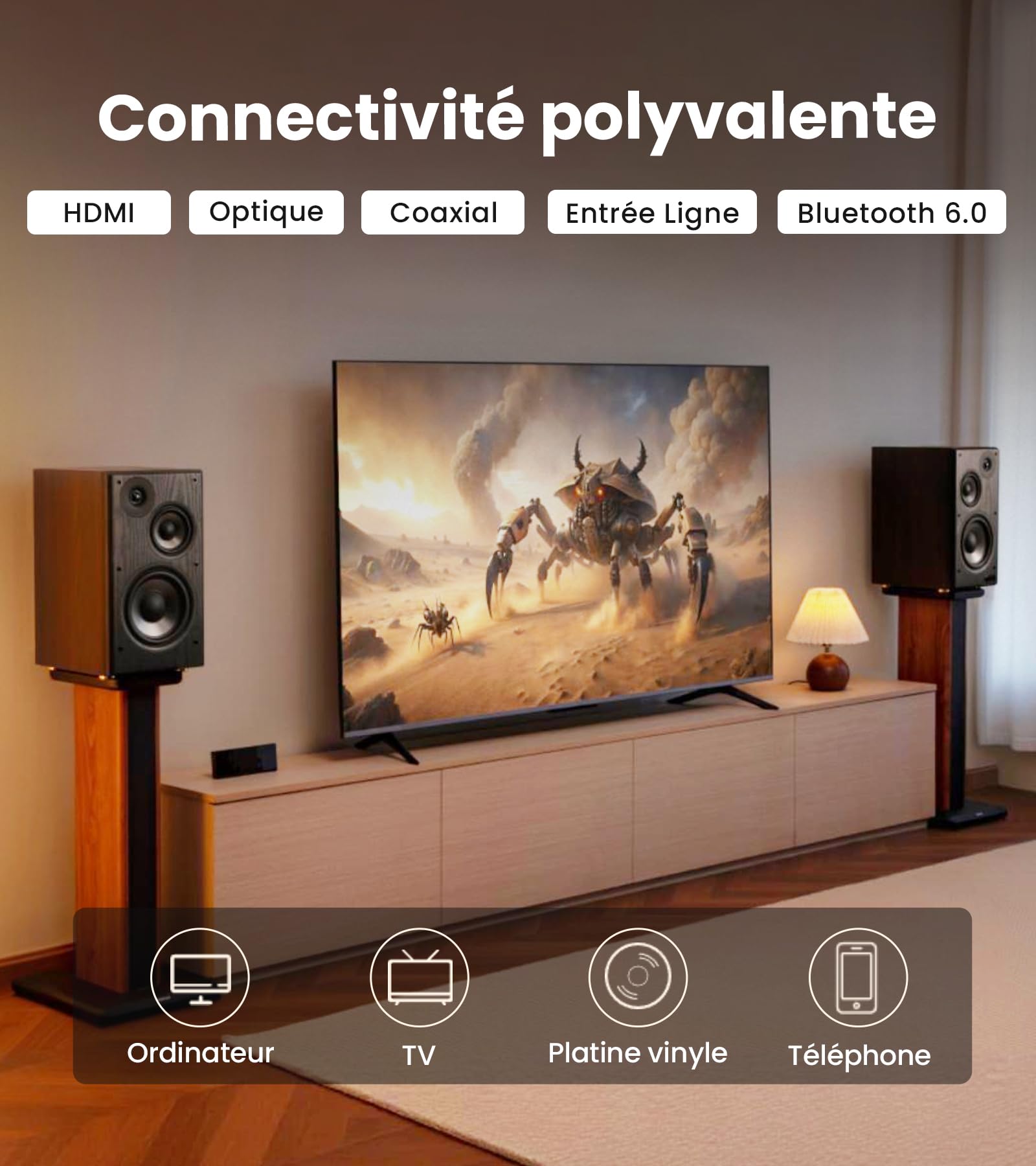 Edifier R2750DB MKII 144W Enceintes Bibliothèque Amplifiées 3 Voies - Noyer