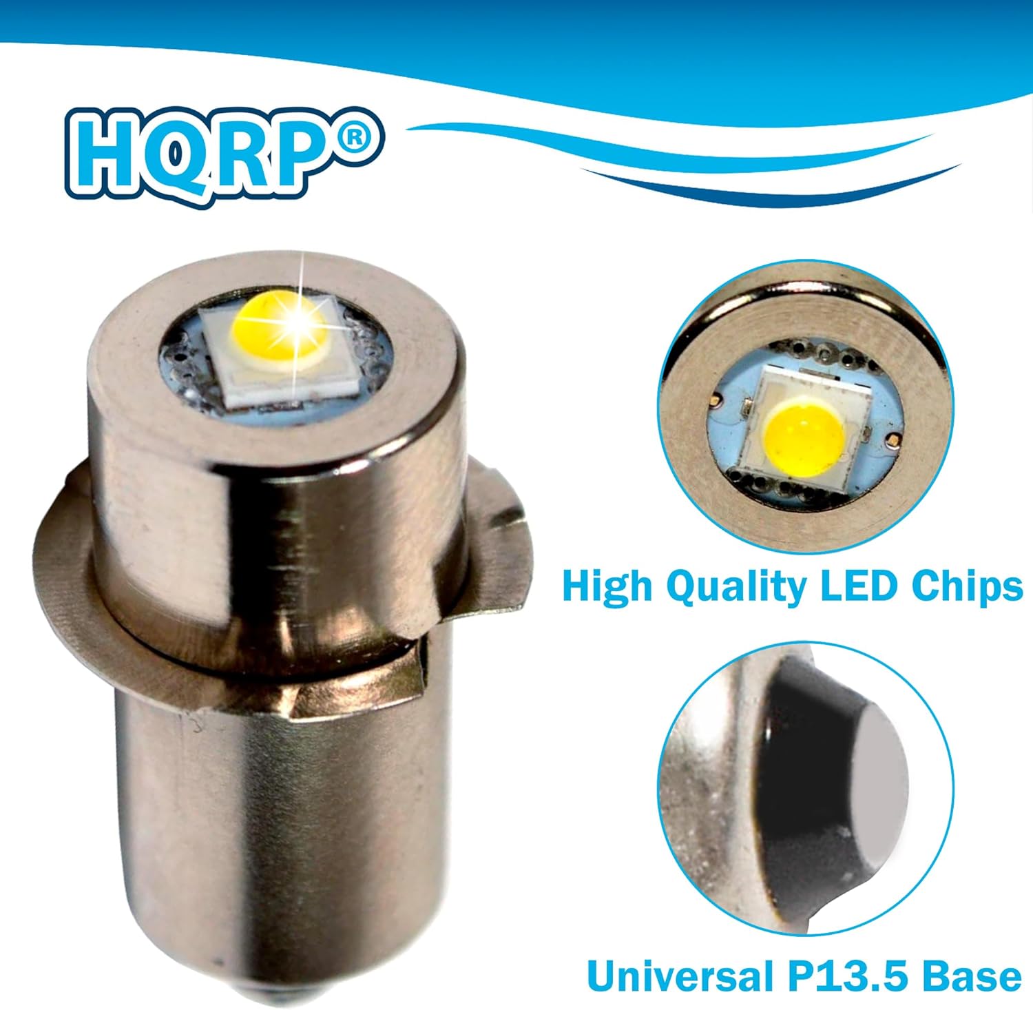 HQRP High Brightness Upgrade LED Light Bulb Compatible with DeWalt: DW908 / DW919 / DW906 / DW918 / DW904 / DW902 / DW904 / DW9043 / DW9083 / DW9063 / DW9023 Flashlights
