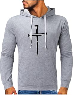 Hasagimol Hoodie Men's Pullover Slim Fit Sweatshirt Spring Autumn Long Sleeve with High Collar Jogging Hoodie Contrast Colour Hoodie Sweatshirt Basic Hoodie Sweat