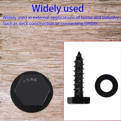 Miniatura 6 de 25 tornillos de retraso hexagonales de acero inoxidable de 1/4 pulgadas x 1 pulgada, arandelas incluidas