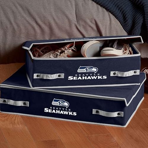 Miniatura 4 de Franklin Sports NFL - Contenedores de almacenamiento para debajo de la cama, contenedores organizadores plegables, decoración de oficina del equipo