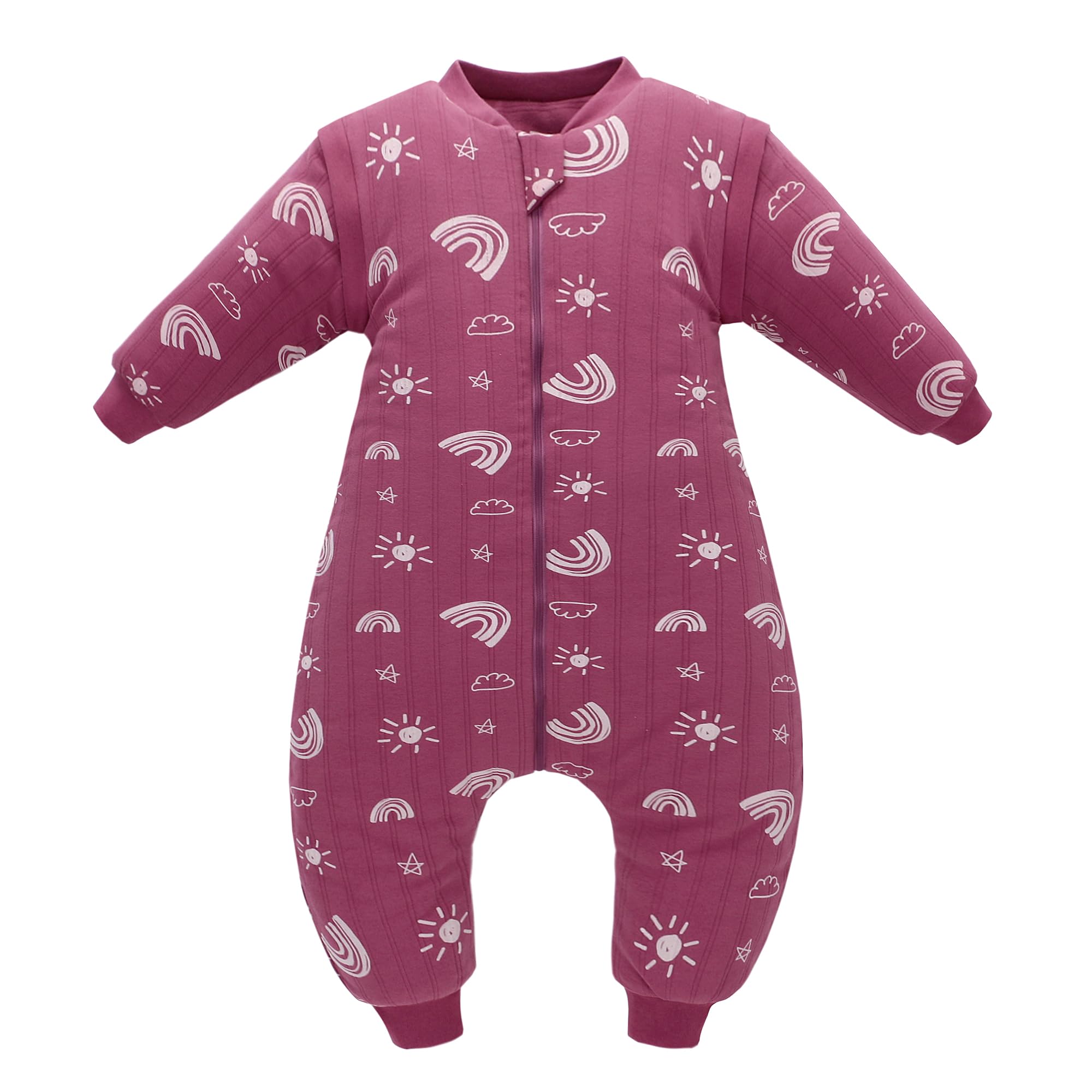 Baby Schlafsack, Schlafsack mit Füßen 2.5 TOG Babyschlafsack Kinder Bio Baumwolle Schlafsäcke extra Soft Schlafanzug für Jungen und Mädchen